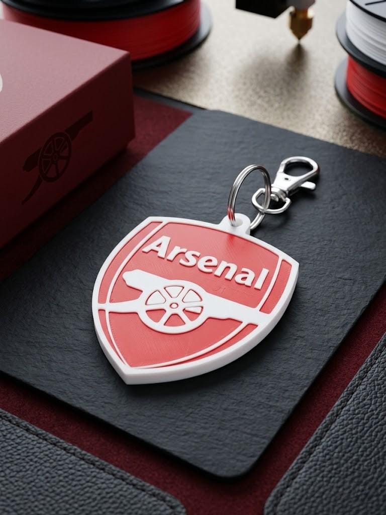 3D Printed Arsenal Keychain • Football Fan Gift • Gunners Accessory • North London Key Ring • Metal Swivel Clasp Included