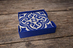 Portuguese Azulejo 3D Printed Coaster Set of 4 – Blue White Tile Pattern – Handmade Mediterranean Home Decor Gift – Kitchen & Living Room