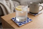 Portuguese Azulejo 3D Printed Coaster Set of 4 – Blue White Tile Pattern – Handmade Mediterranean Home Decor Gift – Kitchen & Living Room