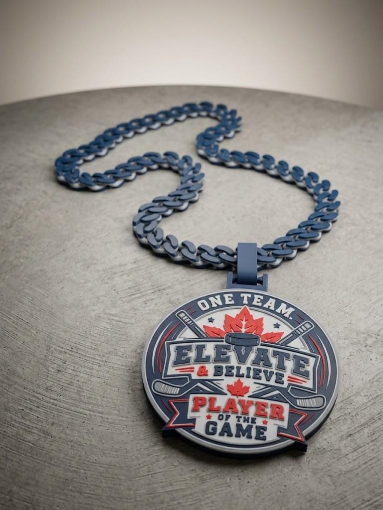 Custom 3D Printed with your Team Logo Pendant & Chain – Sports Award, MVP Gift, Player Recognition Necklace, Home run celebration, Coach