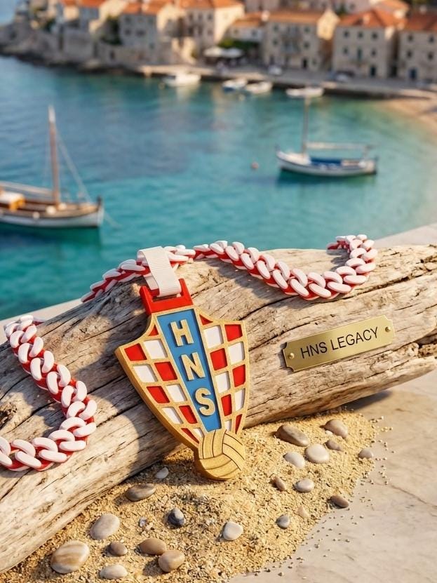 Croatia 3D Printed Necklace • HNS Pendant • Croatian Gift • Red & White Checkered Shield • Croatia Jewelry • Supporter Necklace • World Cup