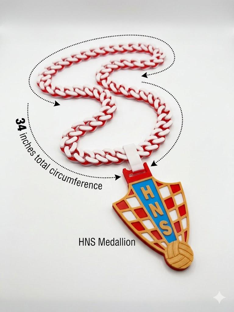 Croatia 3D Printed Necklace • HNS Pendant • Croatian Gift • Red & White Checkered Shield • Croatia Jewelry • Supporter Necklace • World Cup