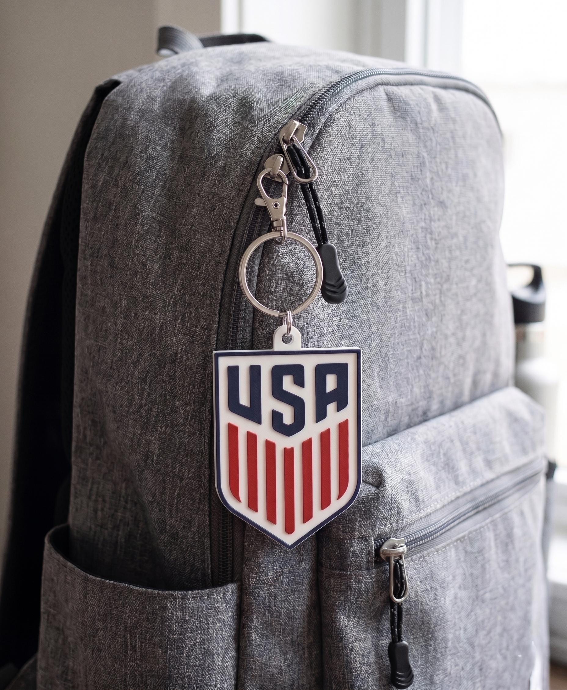 USA Keychain • USMNT Keychain • American Flag Keychain • Soccer Fan Gift • USA Football Accessory • Red White Blue Keychain • 3D Printed