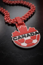 Canada Soccer 3D Printed Necklace & Pendant – Red White Football Chain – Handmade Fan Jewelry – Limited Edition Gift – World Cup Décor