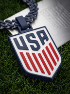 3D Printed USA Soccer Pendant & Chain | USMNT Fan Necklace | Patriotic Gift | Collector’s Edition | Handmade Sports Jewelry | World Cup Gear