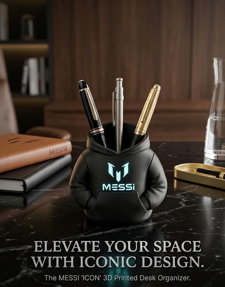 Messi Pencil Holder • Soccer Desk Organizer • Messi Gift for Fans • Football Office Decor • Unique Pen Holder • Multiple Colors • 3D Printed