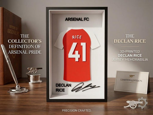 Arsenal Jersey Display • 3D Printed Saka & Rice Collectibles • Arsenal FC Gift • Football Desk Decor • Limited Edition Fan Memorabilia