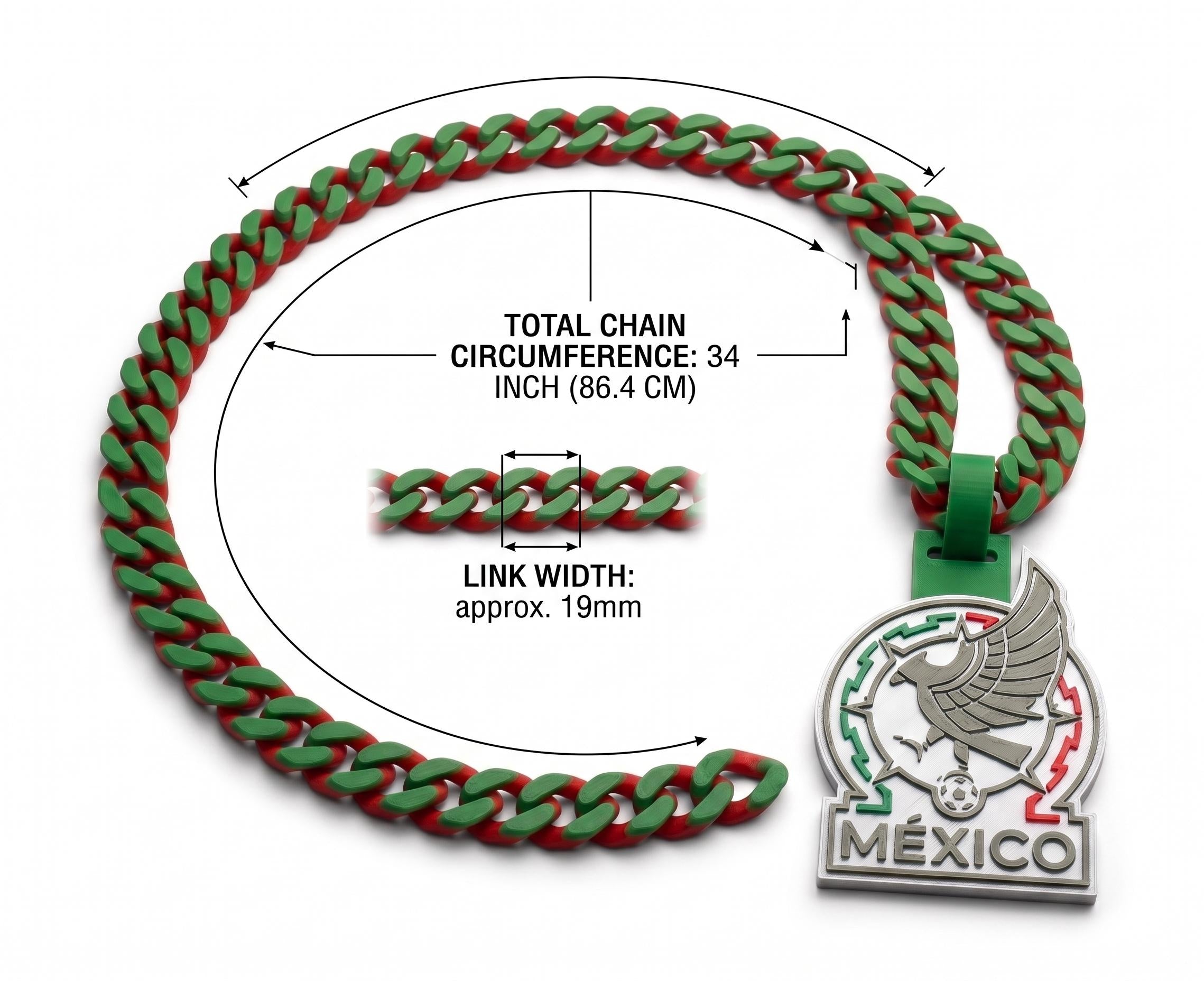 3D Printed Mexico Soccer Necklace • Mexican Eagle Pendant • El Tri Fan Gift • Mexico Football Jewelry • Limited Edition Fanware • World Cup