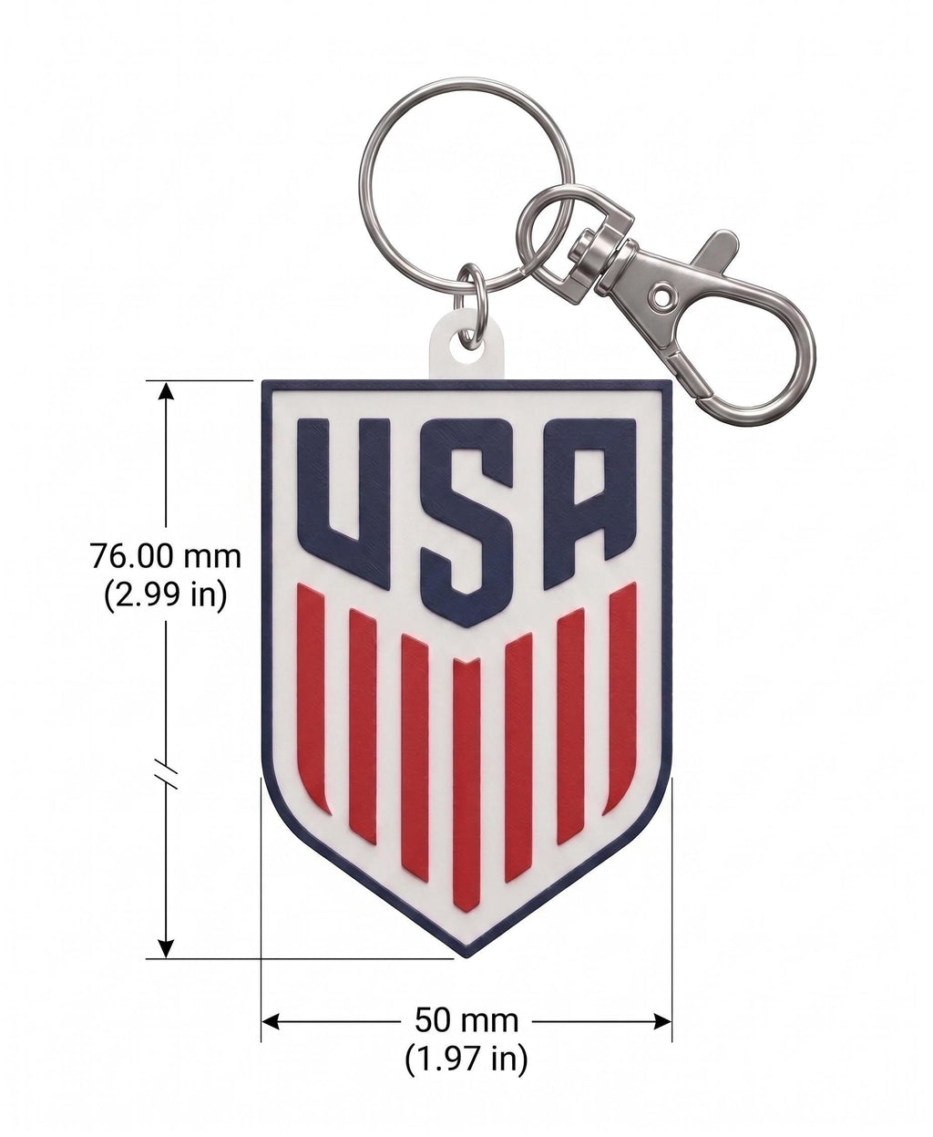 USA Keychain • USMNT Keychain • American Flag Keychain • Soccer Fan Gift • USA Football Accessory • Red White Blue Keychain • 3D Printed