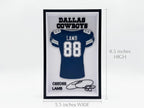 Dallas Cowboys CeeDee Lamb 3D Printed Jersey Shadow Box - 5.5" x 8.5" Shelf & Desk Decor, NFL Football Fan Gift, Dallas Star Memorabilia