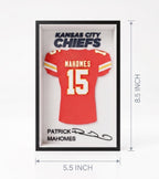 Patrick Mahomes Kansas City Chiefs Jersey Shadow Box - 3D Printed NFL Football Fan Gift, Chiefs Kingdom Desk Decor, Wall Art Shelf Display
