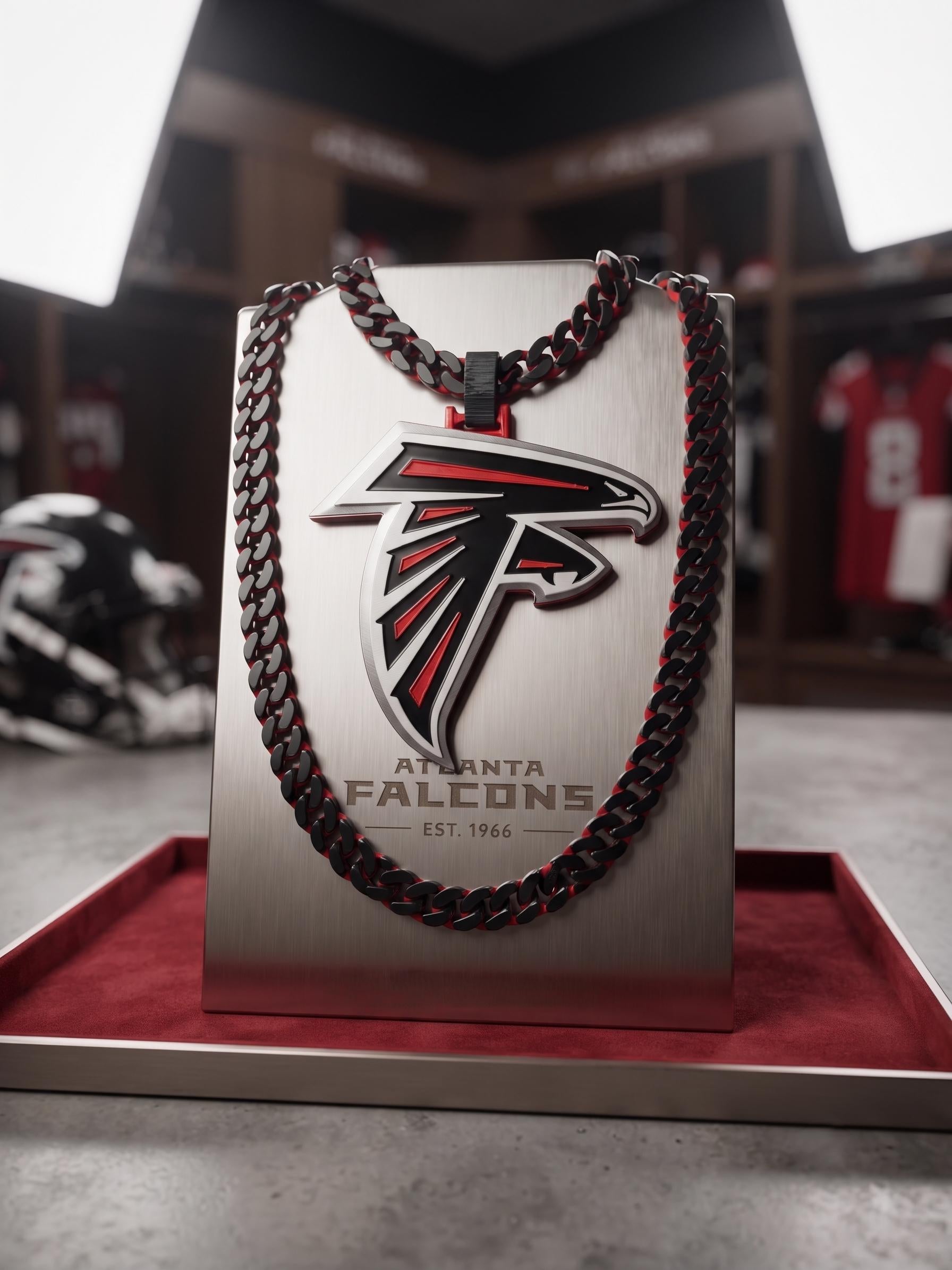 Falcons Necklace, NFL Atlanta Football Fan Chain, 34 Inch