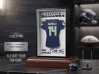 3D Printed Seattle Seahawks Sam Darnold Jersey Shadowbox – NFL Fan Cave Decor, Desktop & Wall Display, Football Gift for Seahawks Fans
