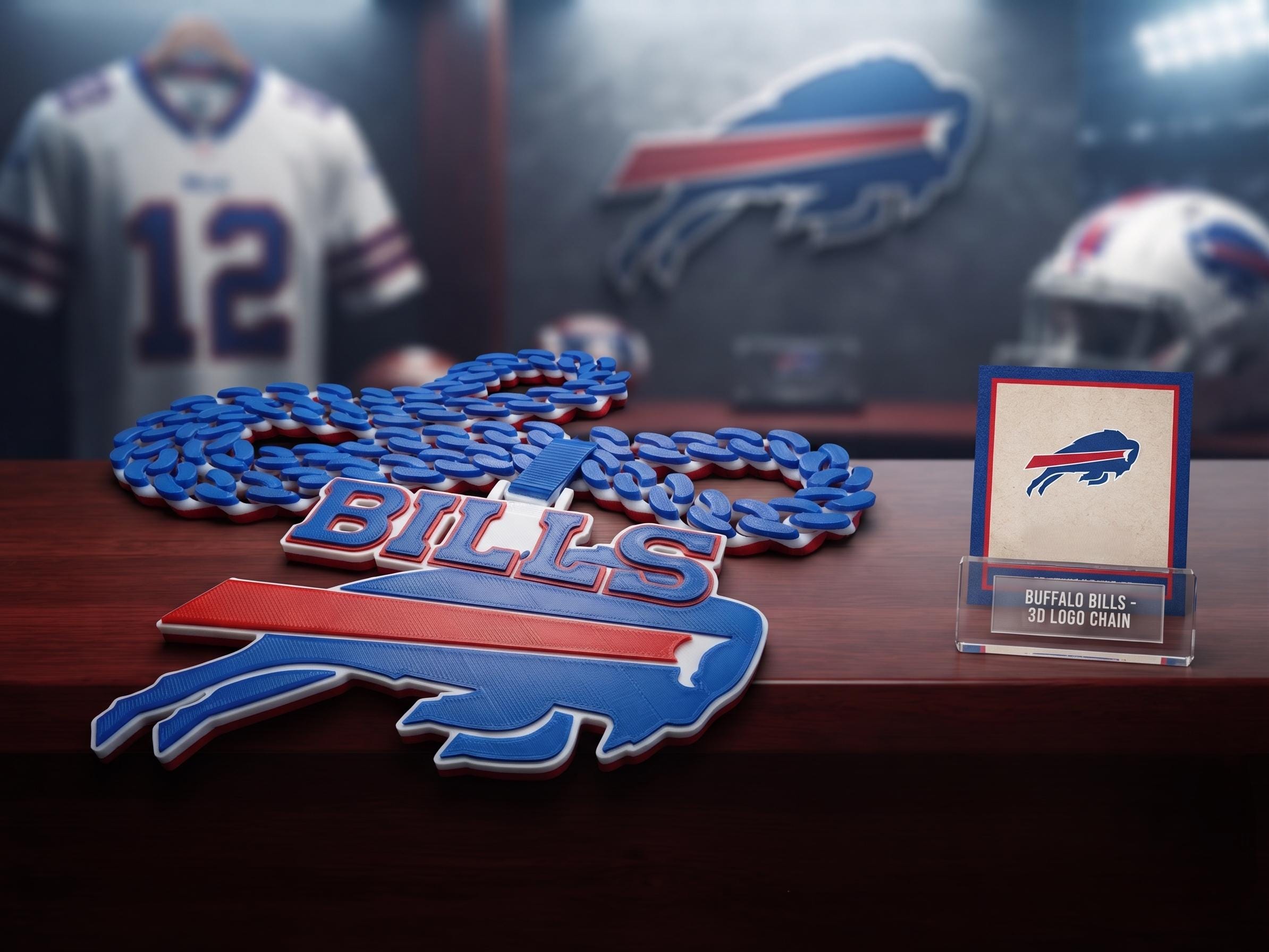 Buffalo Bills Fan Chain, NFL Necklace