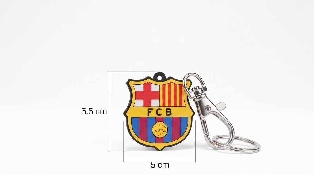 FC Barcelona 3D Printed Keychain | Soccer Fan Gift Bag Charm | FCB Football Crest Keyring | Barca Sports Memorabilia | Men Boys Gift