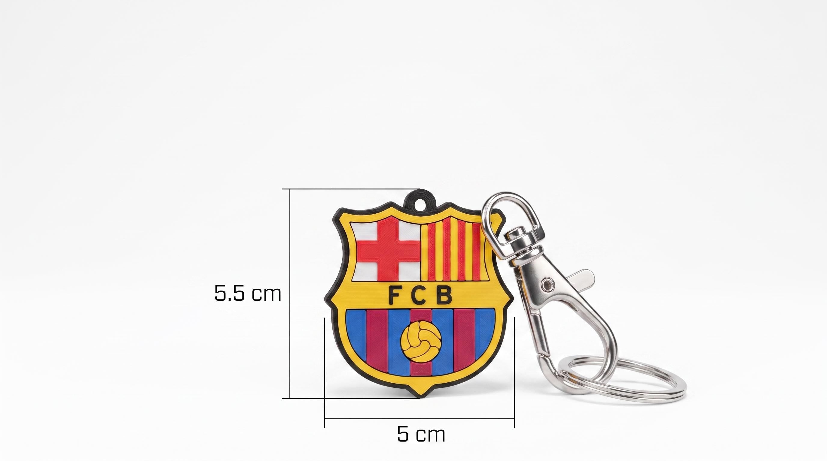 FC Barcelona 3D Printed Keychain | Soccer Fan Gift Bag Charm | FCB Football Crest Keyring | Barca Sports Memorabilia | Men Boys Gift