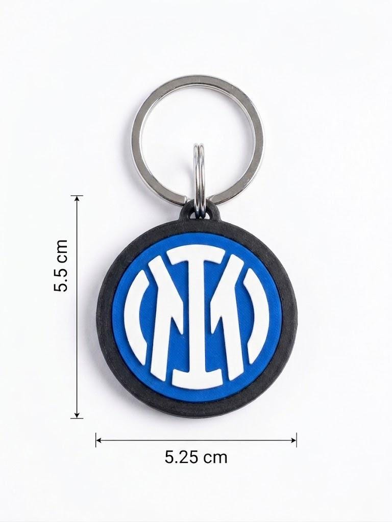 Inter Milan Keychain | 3D Printed Nerazzurri Football Club Emblem | Serie A Soccer Fan Gift | Italian Football Keyring & Sports Bag Tag