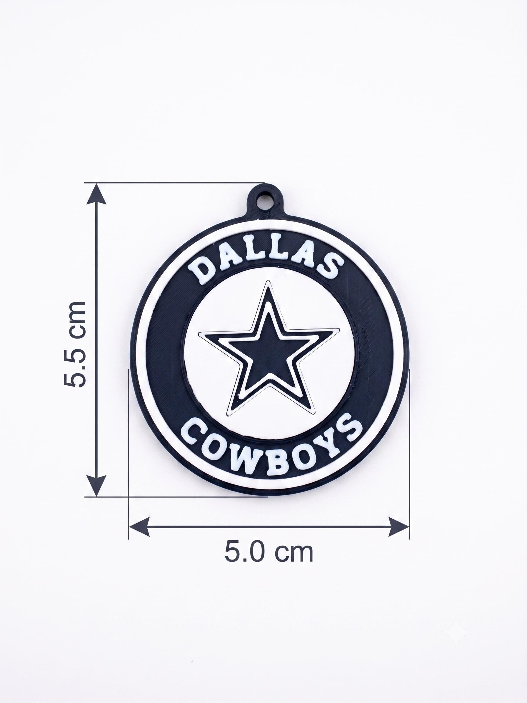 Dallas Cowboys Keychain | 3D Printed Football Keyring | NFL Sports Fan Accessories | Cowboys Star Bag Tag | Texas Football Gift for Him