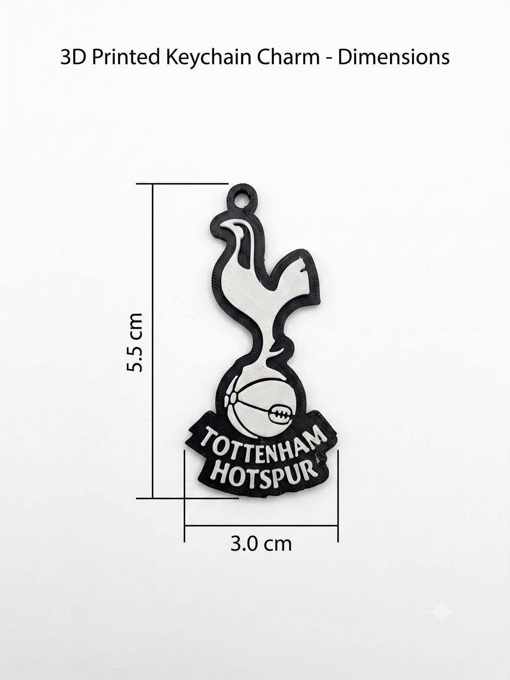 Tottenham Hotspur Keychain | 3D Printed Spurs Football Gift | COYS Keyring | Premier League Soccer Fan Charm | THFC Bag Tag Accessory