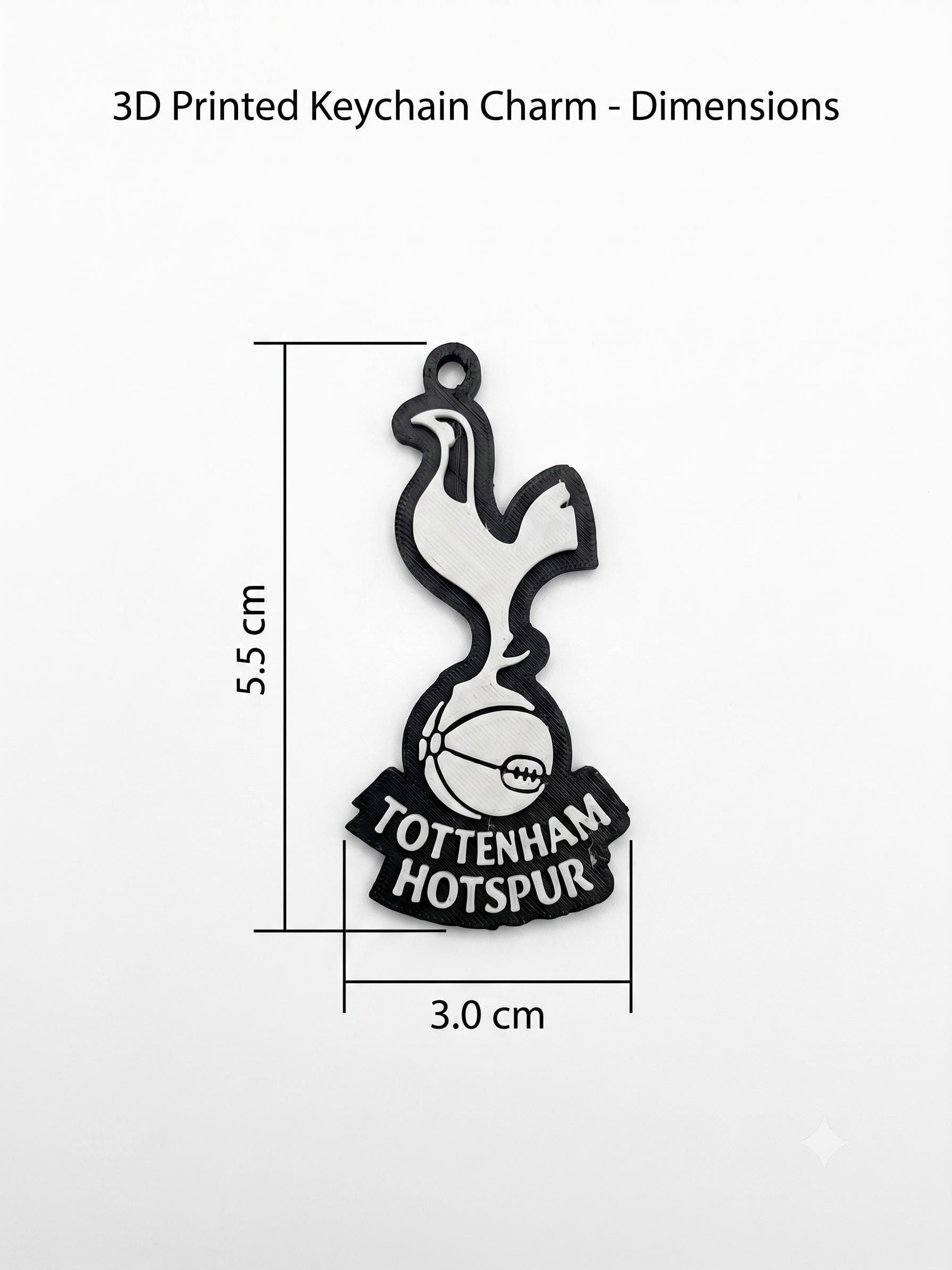 Tottenham Hotspur Keychain | 3D Printed Spurs Football Gift | COYS Keyring | Premier League Soccer Fan Charm | THFC Bag Tag Accessory