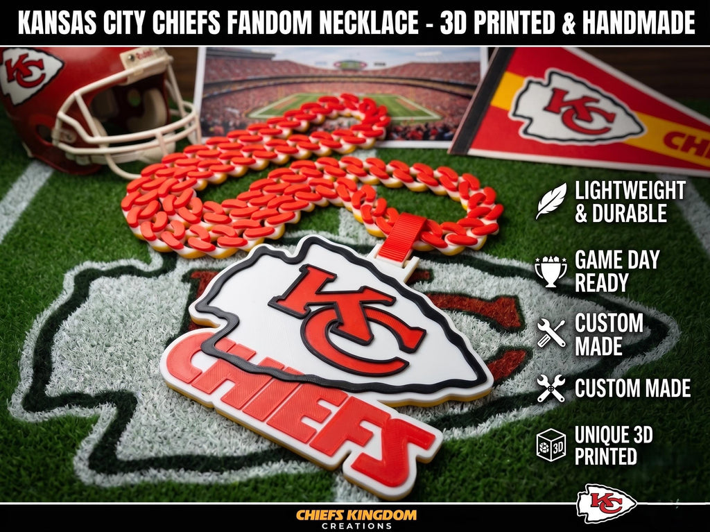 Kansas City Chiefs Fan Chain Necklace |NFL Football Pendant