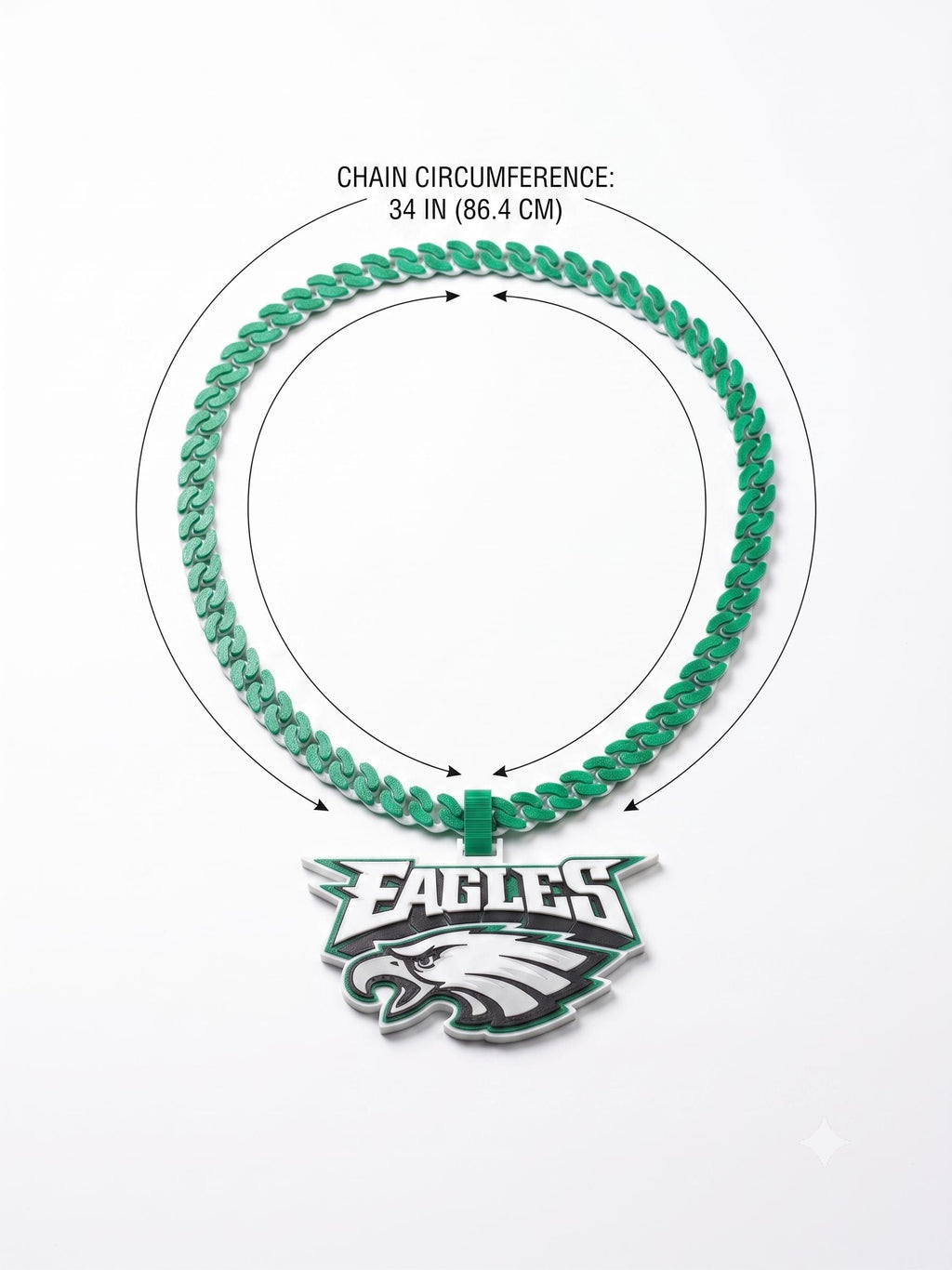Philadelphia Eagles Fan Chain Necklace - NFL Oversized Game Day Turnover Chain