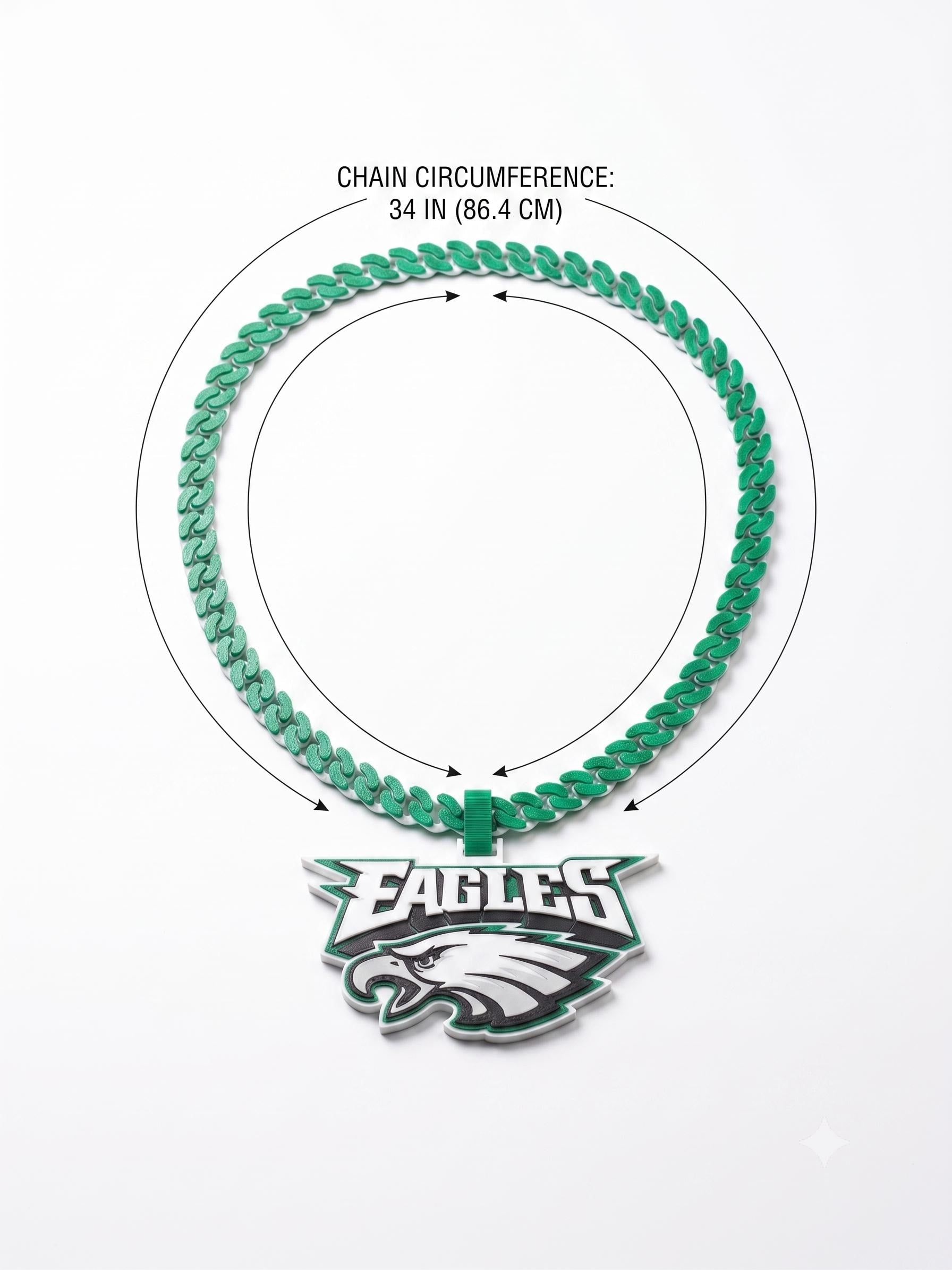 Philadelphia Eagles Fan Chain Necklace - NFL Oversized Game Day Turnover Chain