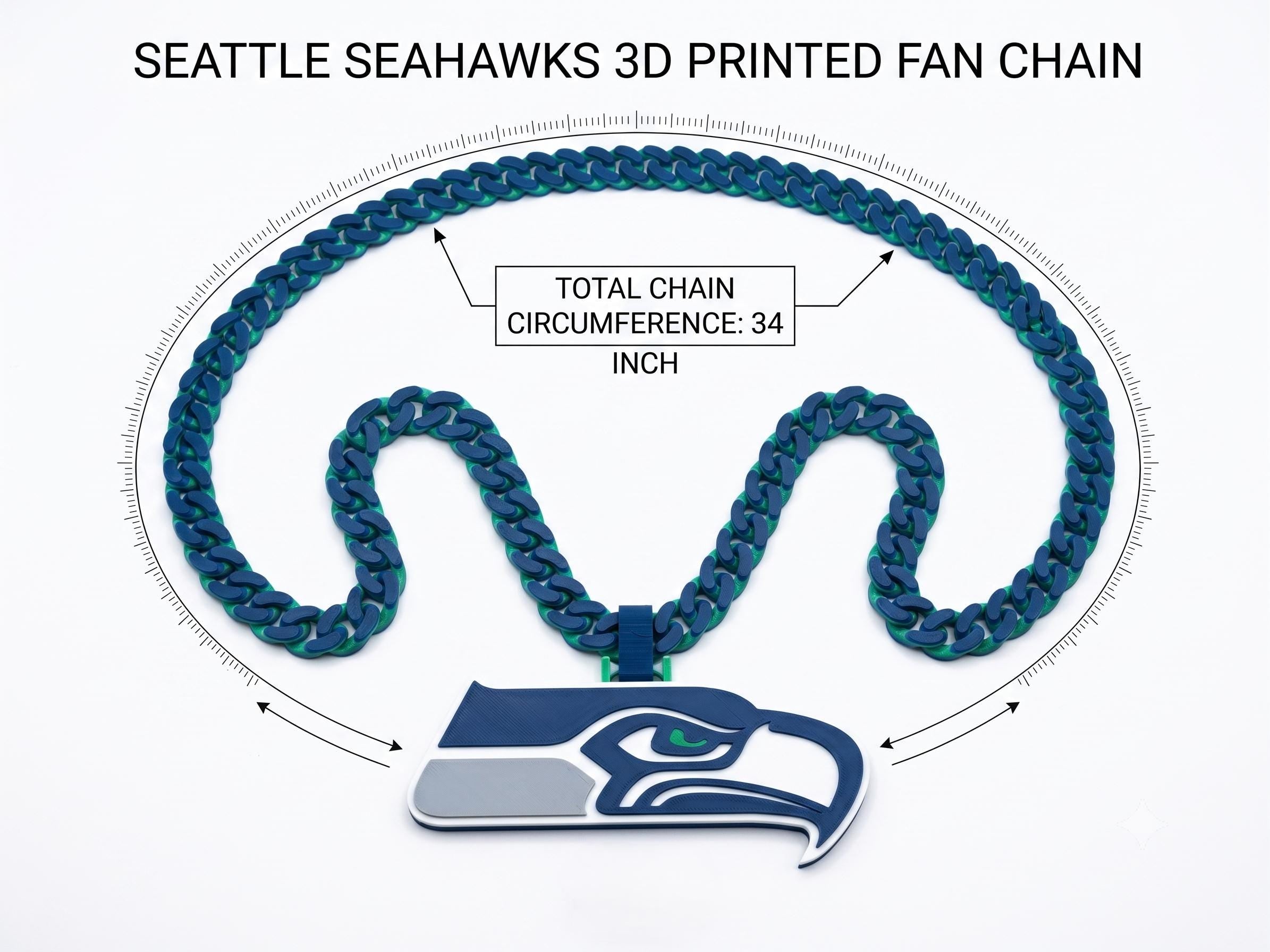 Seattle Seahawks Fan Chain | NFL Game Day Necklace