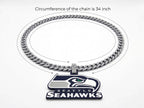 Seattle Seahawks Necklace | NFL12th Man Fan Gear, 34" Chain