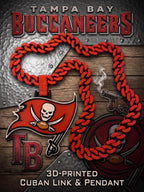 Tampa Bay Buccaneers Swag Chain | NFL 34" Cuban Link Football Pendant Necklace