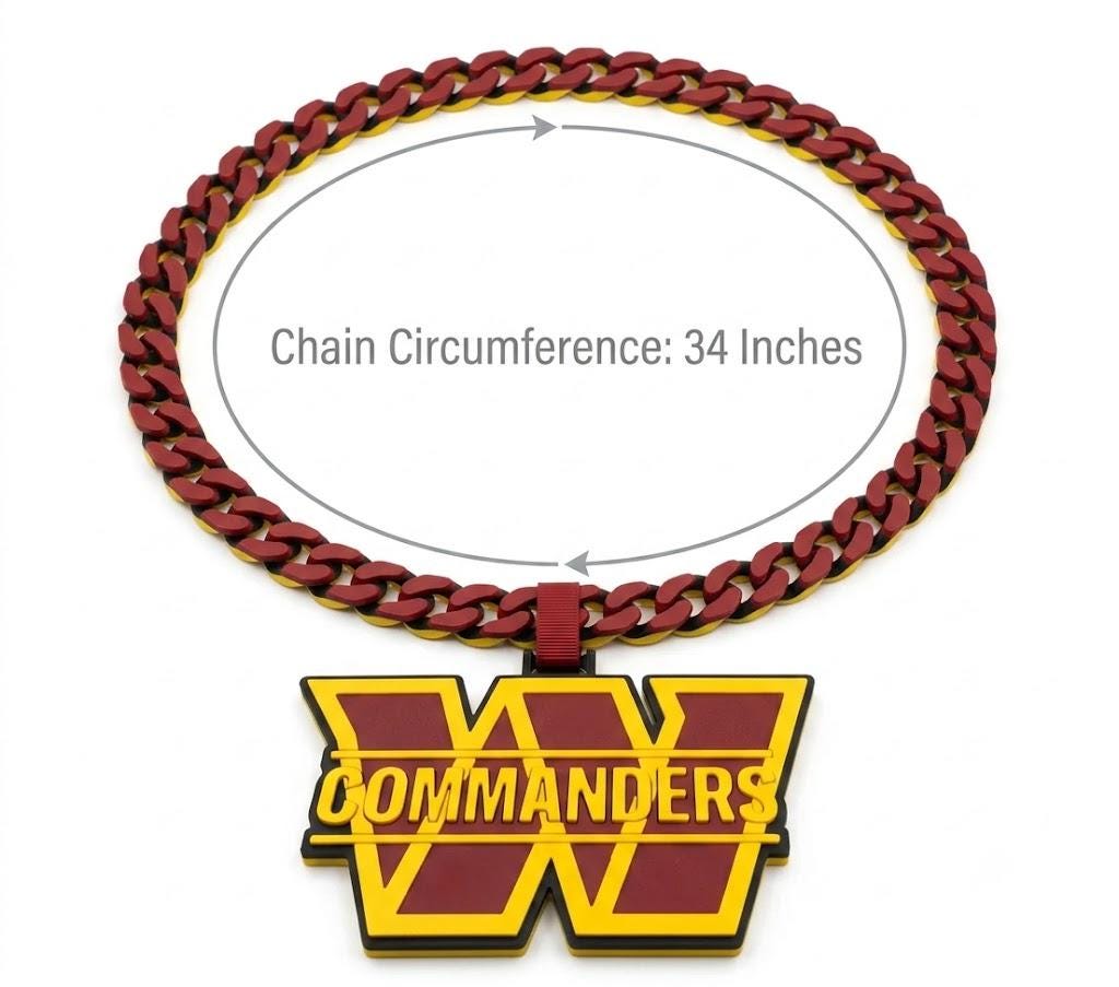 Washington Commanders Fan Chain - NFL 34 Inch Football Necklace