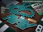 NY Jets Chain Necklace | NFL 34 Inch New York Jets Logo Cuban Link Pendant
