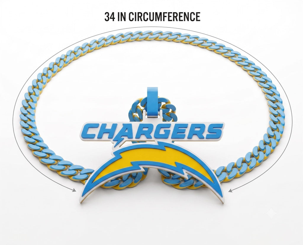 LA Chargers Necklace | NFL Game Day Chain & Bolt Pendant