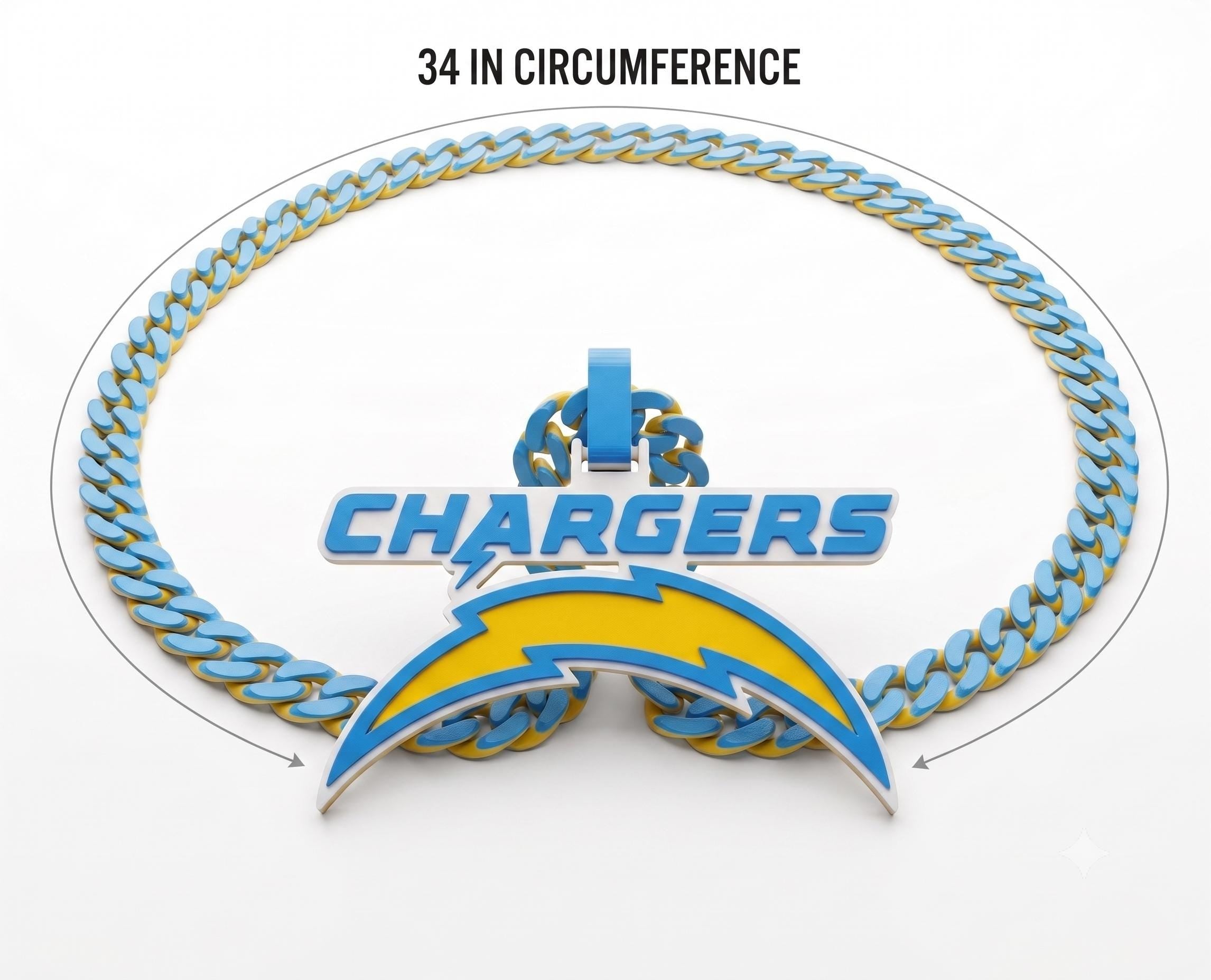 LA Chargers Necklace | NFL Game Day Chain & Bolt Pendant