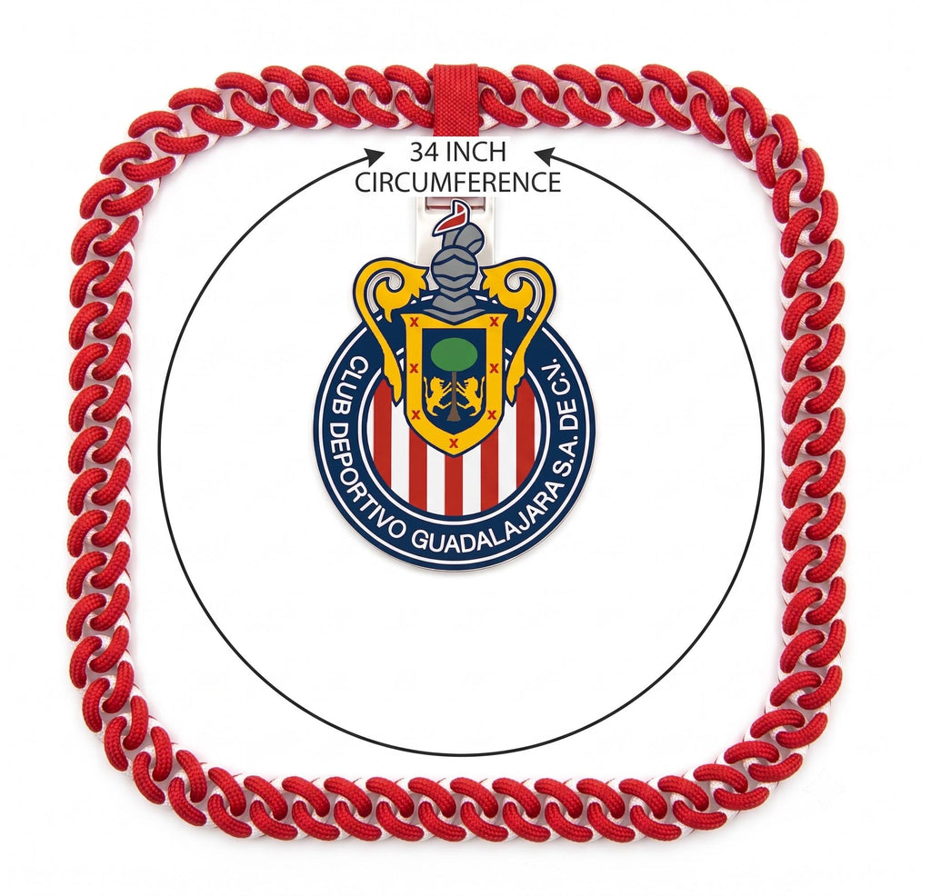 Chivas Necklace | 3D Printed Liga MX Guadalajara Soccer Fan Chain | 34 Inch Gameday Lanyard | Chivahermano Gift & Mexican Football Gear