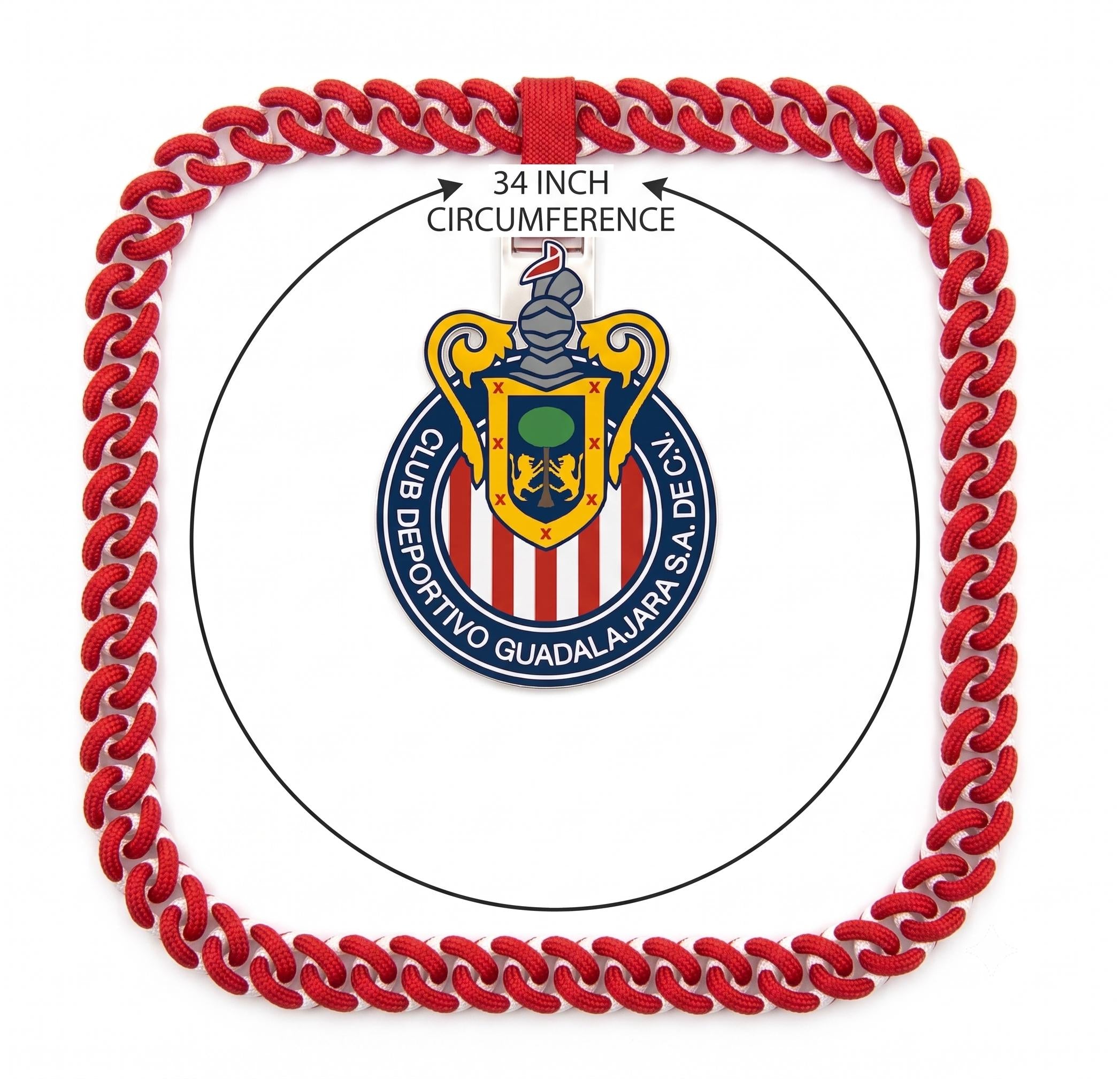 Chivas Necklace | 3D Printed Liga MX Guadalajara Soccer Fan Chain | 34 Inch Gameday Lanyard | Chivahermano Gift & Mexican Football Gear