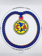 Club America 3D Printed Necklace | Large Liga MX Soccer Fan Chain | Aguilas Football Pendant Gift for Men | 34" Stadium Match Day Jewelry