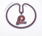 Philadelphia Phillies Swag Chain Necklace 3D Printed 34 Inch MLB Baseball Fan Gift Philly Game Day Gear Sports Pendant Merch