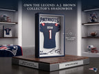 AJ Brown Jersey Shadowbox – 3D Printed Patriots Football Wall Art & Shelf Decor, NFL Sports Fan Gift, Desk Display (8.5" x 5.5")