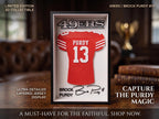 Brock Purdy NFL 3D Printed Jersey Shadow Box – San Francisco 49ers Desk & Shelf Decor, Faithful Football Fan Gift, Wall Art Memorabilia