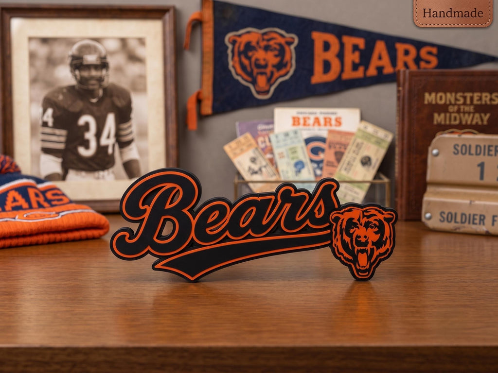 Chicago Bears Sign | NFL Football Desk Decor & Shelf Display