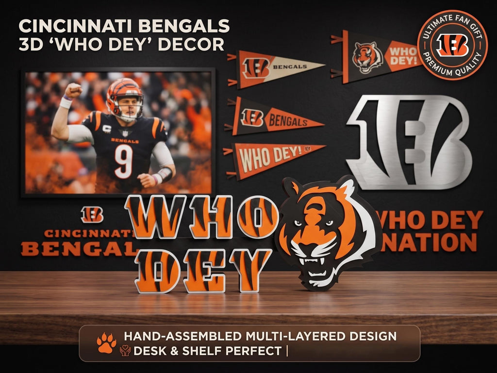 Cincinnati Bengals Who Dey Sign | NFL Football Desk & Shelf Decor