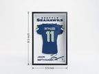 Seattle Seahawks Jaxon Smith-Njigba 3D Printed Jersey Shadow Box – Unique NFL JSN Desk & Wall Decor Gift