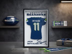 Seattle Seahawks Jaxon Smith-Njigba 3D Printed Jersey Shadow Box – Unique NFL JSN Desk & Wall Decor Gift