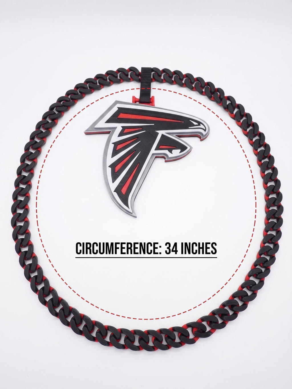 Falcons Necklace, NFL Atlanta Football Fan Chain, 34 Inch