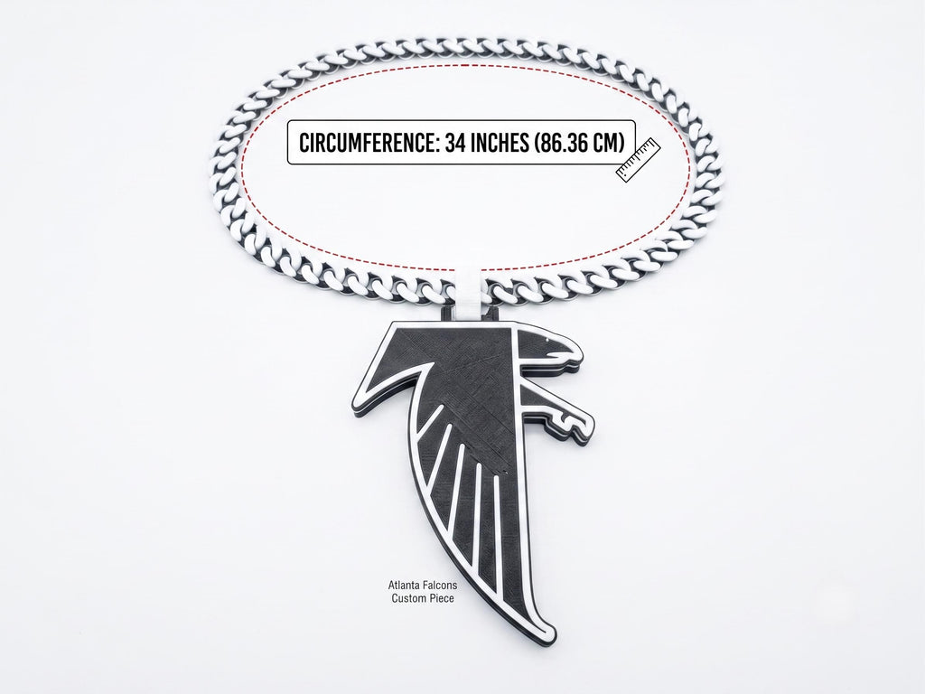 Atlanta Falcons Retro Logo Necklace, NFL Vintage Logo Fan Chain