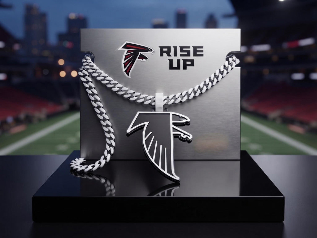 Atlanta Falcons Retro Logo Necklace, NFL Vintage Logo Fan Chain