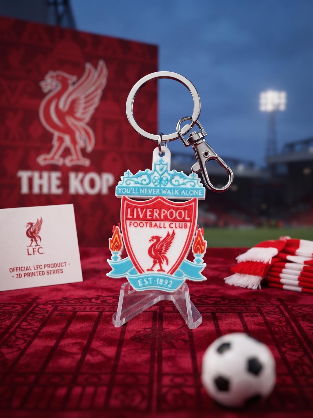 Liverpool FC 3D Printed Keychain | You'll Never Walk Alone LFC Bag Charm | Football Fan Gift | Soccer Lover Accessory
