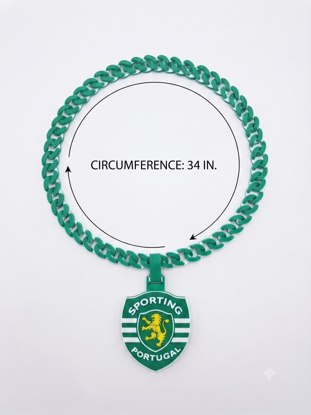 Sporting CP 3D Printed Necklace | Sporting Lisbon Fan Chain & Pendant | Football Supporter Jewelry | Soccer Stadium Game Day Gift