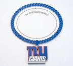 New York Giants Chain Necklace | NFL Big Blue Statement Pendant & 34" Two-Tone Link Chain